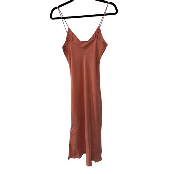 NEW! Anine Bing XS Silky Bay Slip Dress Midi Sexy 90's Style Rose Pink VNeck 0 2 - Picture 8 of 16